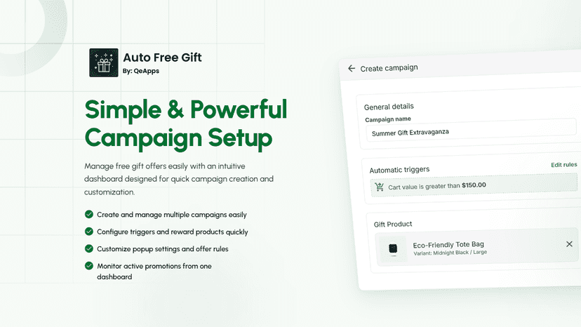 Auto Gift Rewards & Free Gift Offers for Shopify