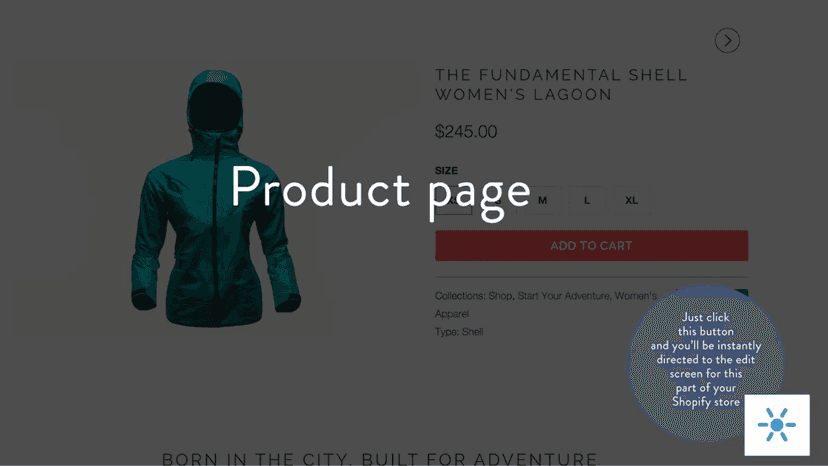 Product page edit button