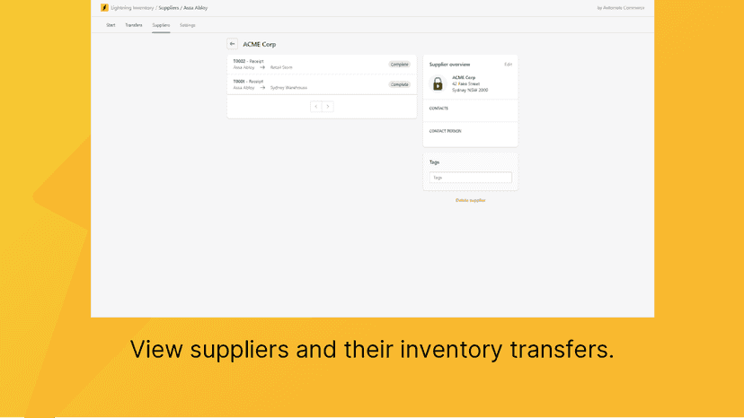 Lightning inventory - supplier view
