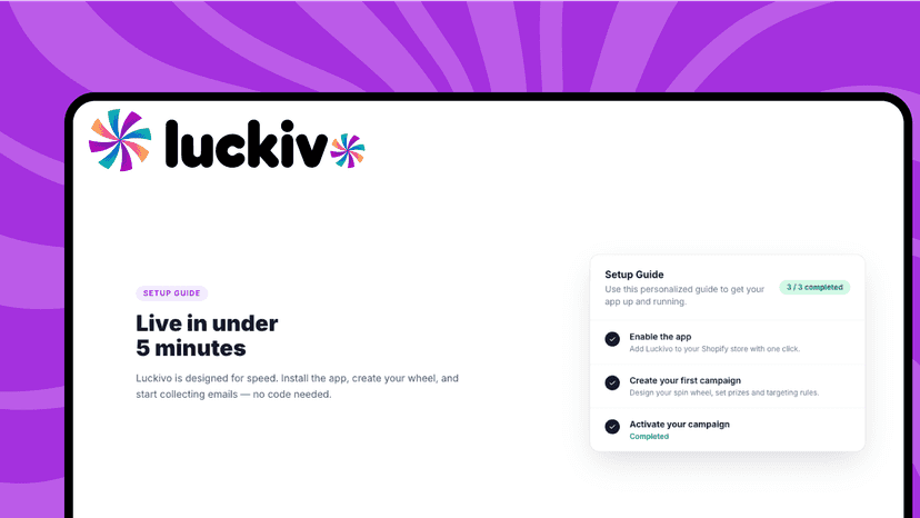 Luckivo setup guide to launch spin wheel in minutes