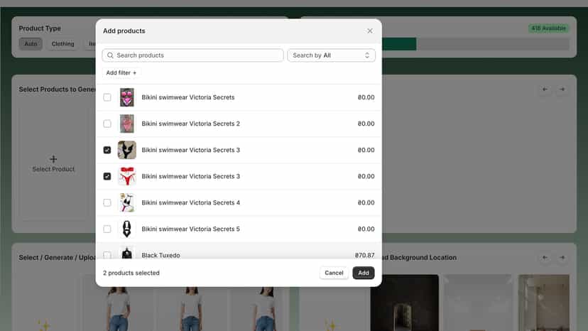 Choose products with regular catalogue photos