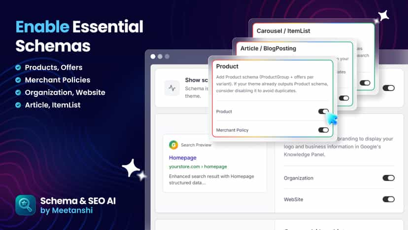 Essential structured data for shopify seo aio