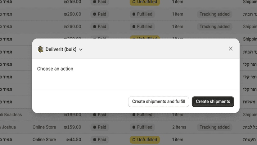 Create deliveries in bulk (advanced)