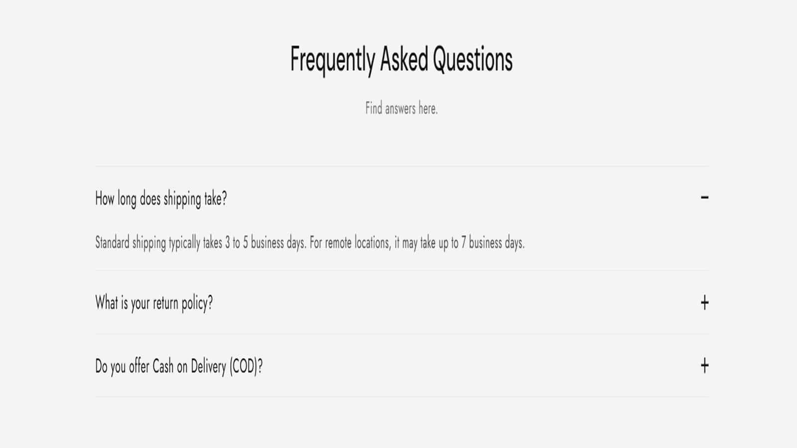 Add professional FAQ accordions to answer customer queries