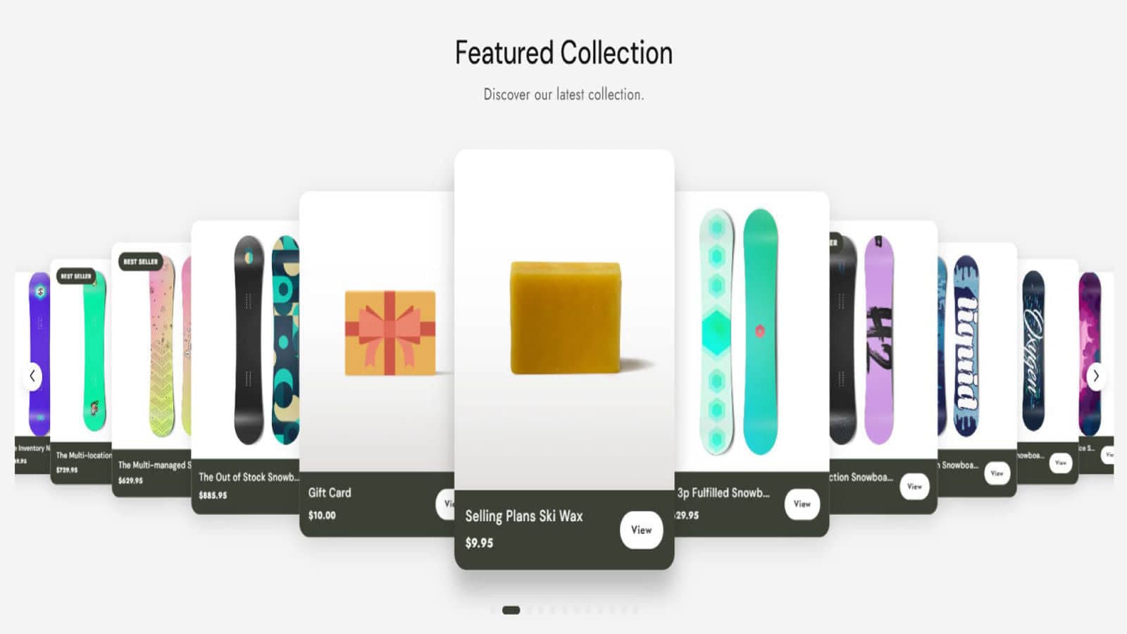 Interactive image carousels to showcase products