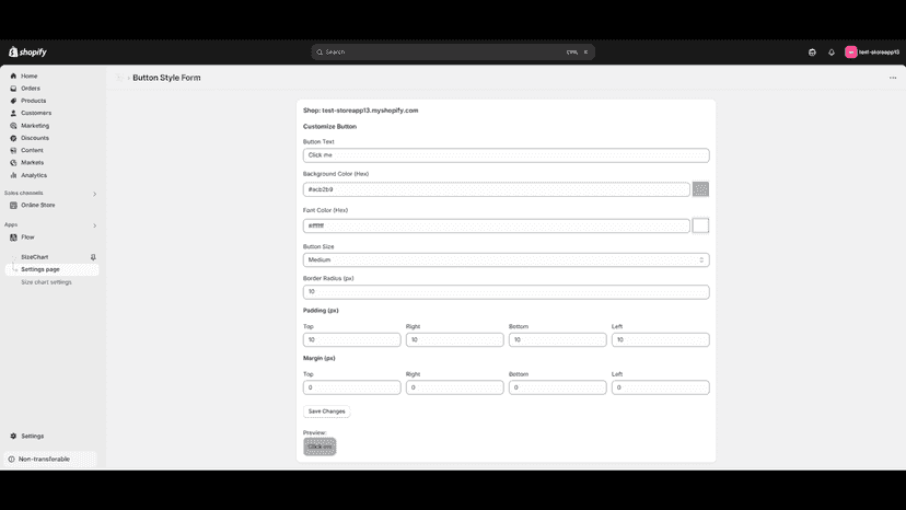 Button settings
