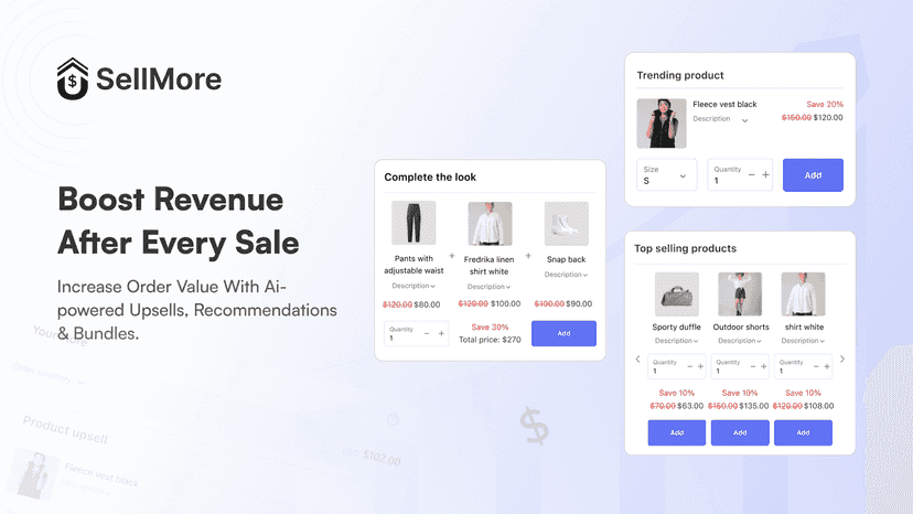 Boost post-purchase sales with AI-powered upsells & bundles