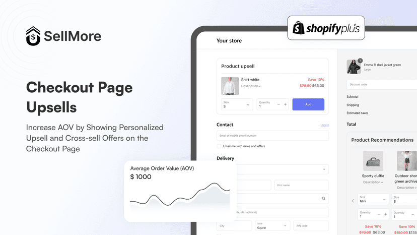 Shopify checkout page upsells with personalized offers
