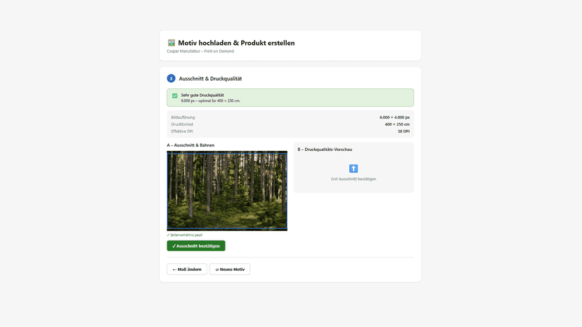 App-Dashboard mit 11 Materialien, Einleger Designer etc.