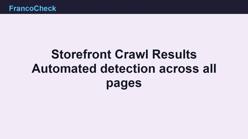Storefront crawl results and French content check