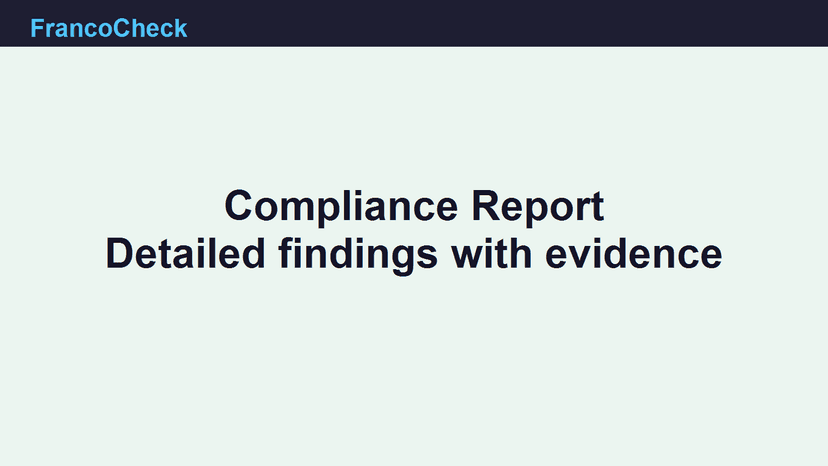 Compliance report with violations list