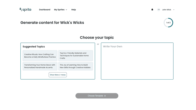 Select a topic or write your own