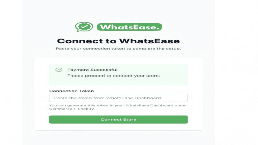 Paste the token from first step and connect.