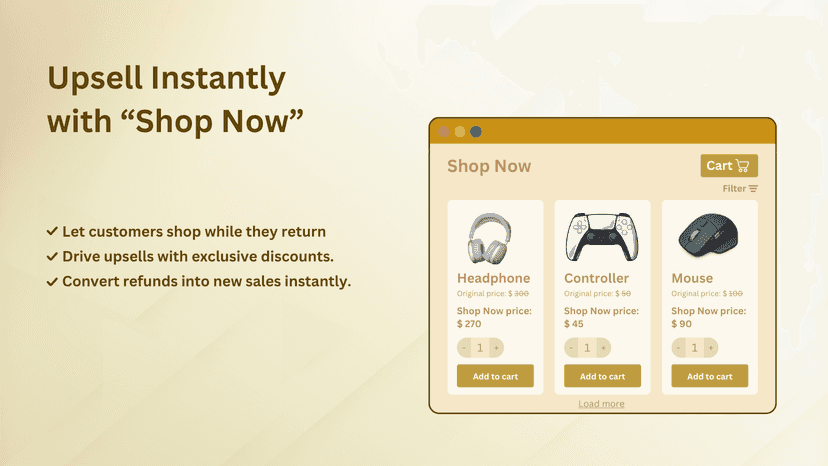 Bullion Returns - Upsell Instantly with “Shop Now”