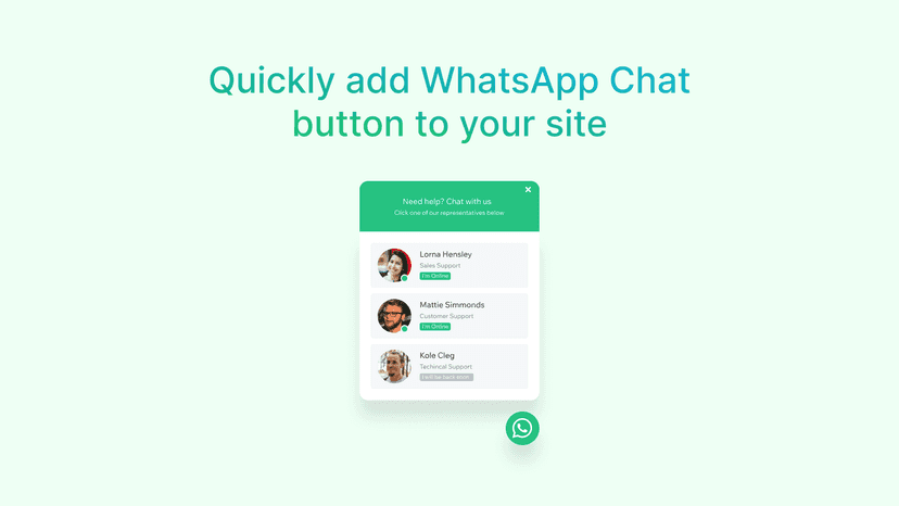 WhatsApp chat button preview on a storefront