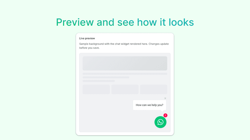 Live preview of changes user made