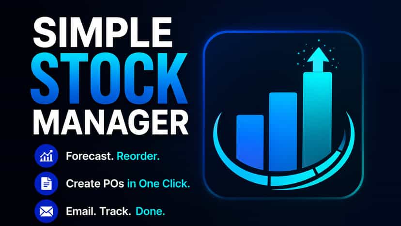 Simple Stock Manager app - forecast, reorder, create POs, email