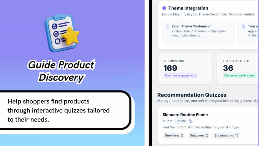 Interactive product quiz on Shopify storefront