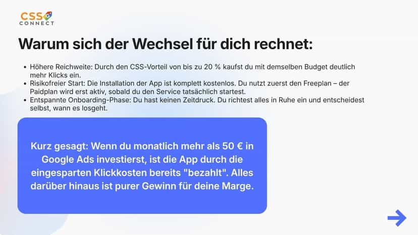 Einfache Einrichtung in nur wenigen Minuten