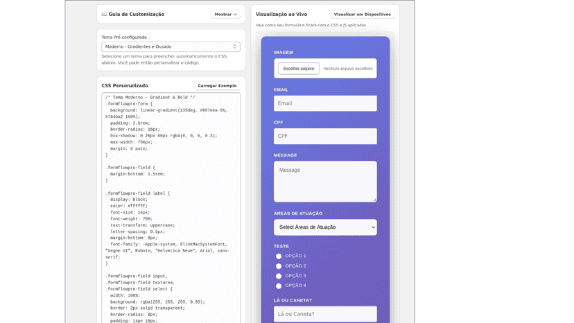 Form custom css