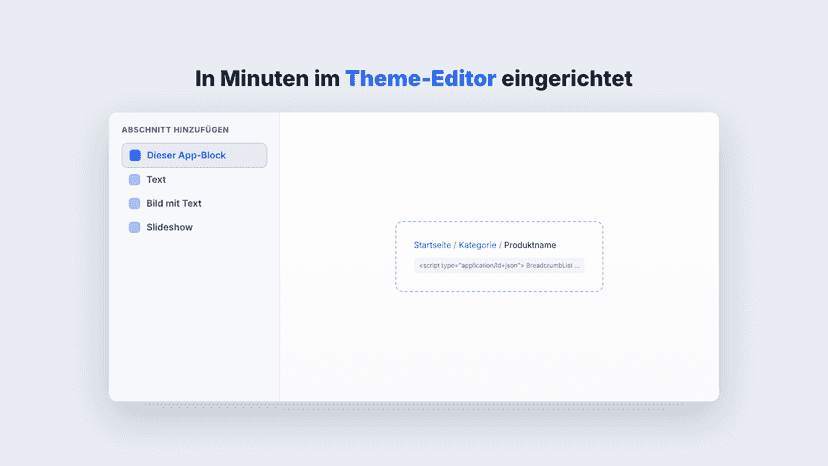 Breadcrumbs im Theme-Editor hinzufügen