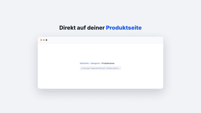 Breadcrumbs direkt auf der Produktseite im Shop