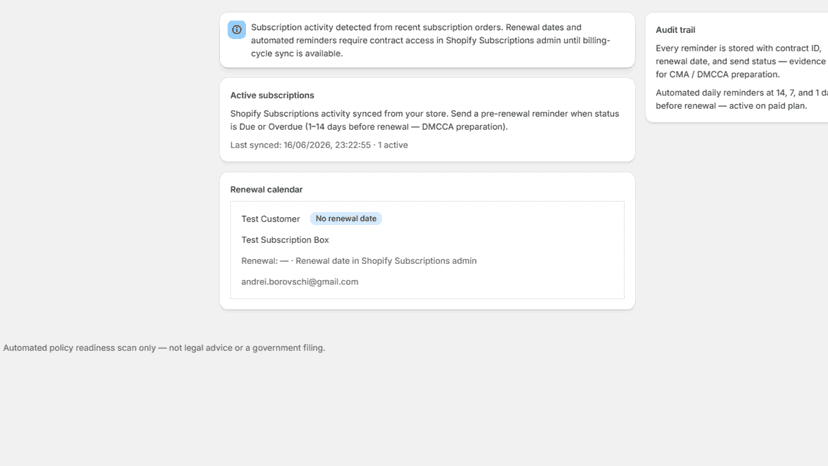 Subscriptions & reminders