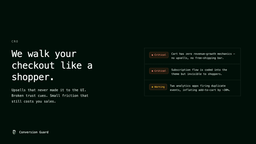 We walk your checkout like a shopper.