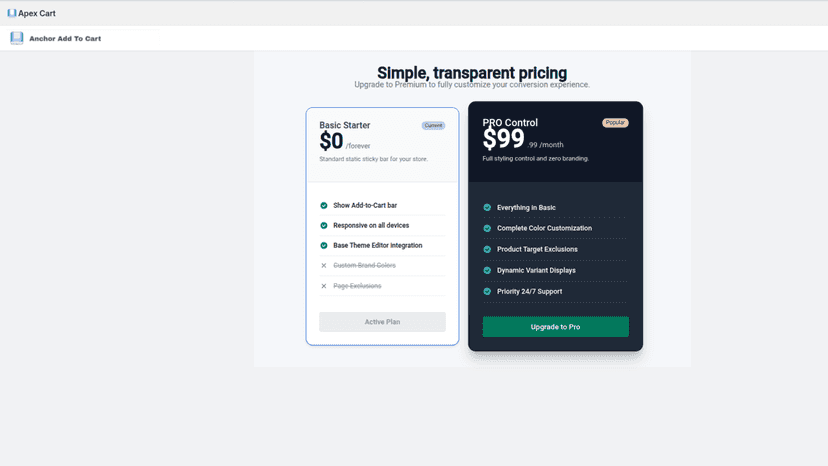 Pricing page