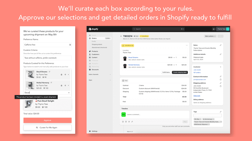 Weโll curate each box according to your rules
