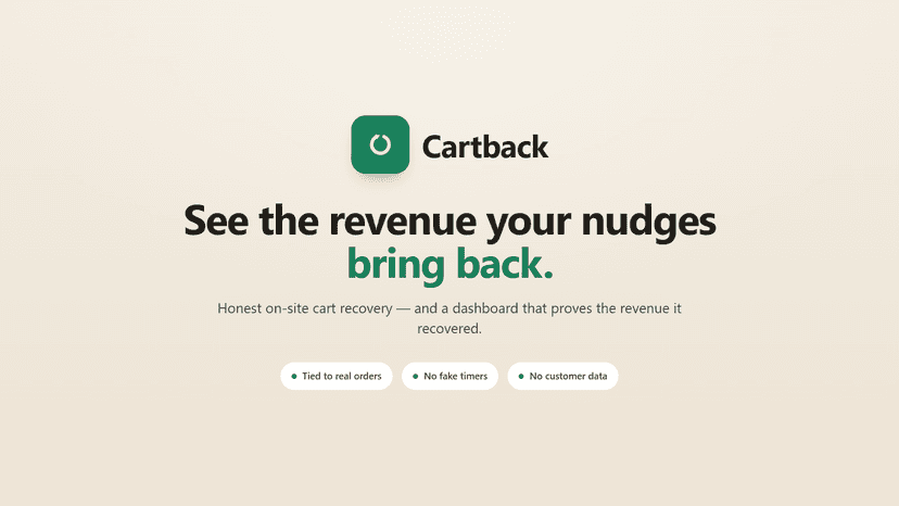 Cartback - see the revenue your nudges bring back