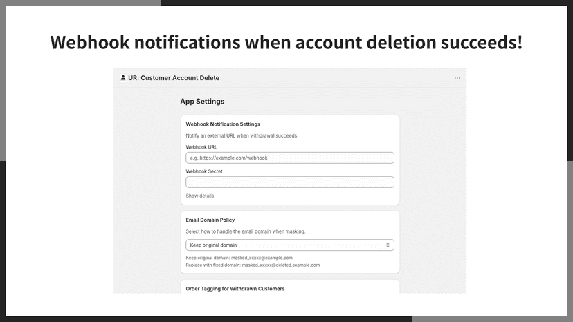 Webhook notifications when account deletion succeeds!