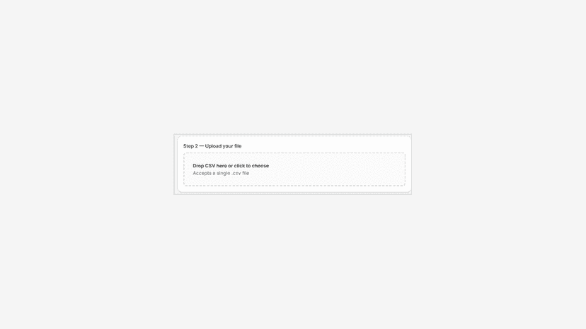 CSV upload