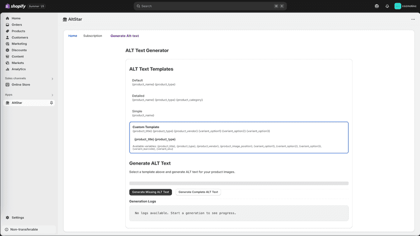 Show templates