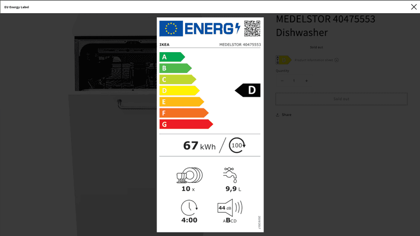EU Energy Label Sample
