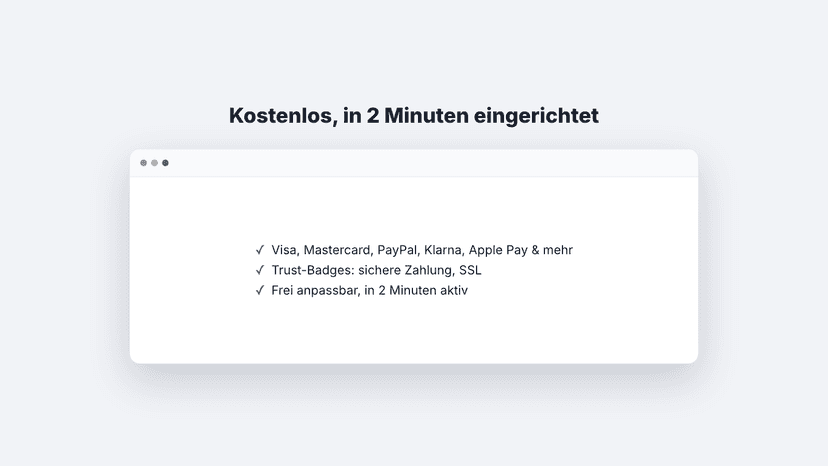 Funktionen der Payment & Trust Bar