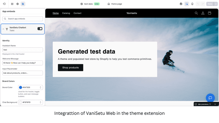 Integrating VaniSetu into a theme extension.