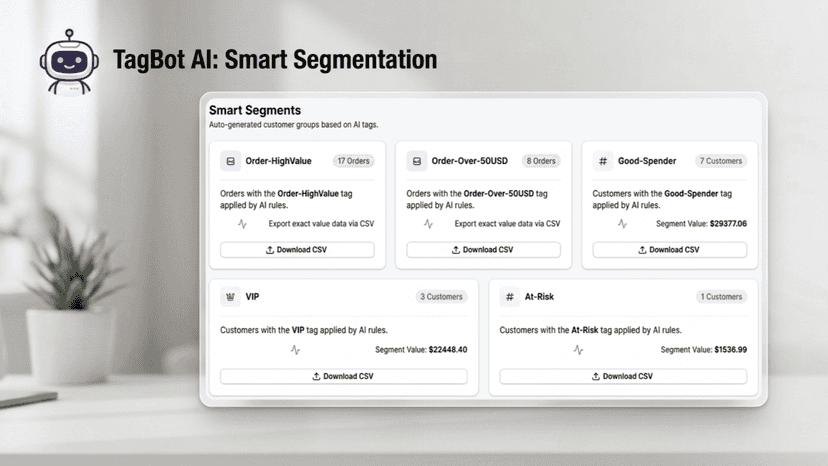 Tagbot Ai Smart segmentation and Download CSV file