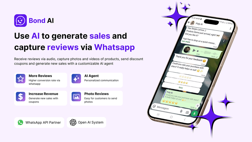 AI-powered WhatsApp review collection with phone chat preview