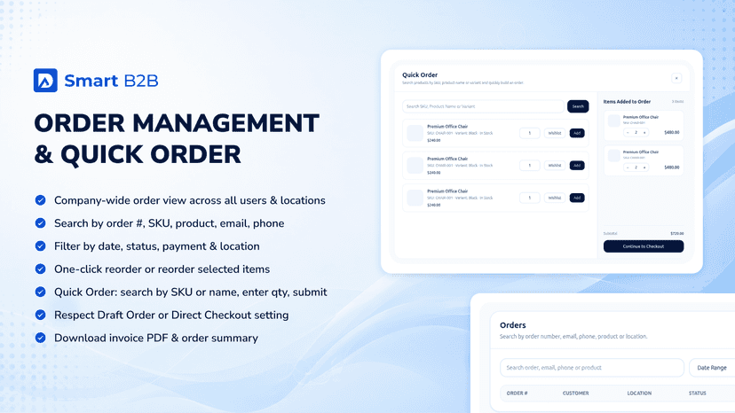 Order Management & Quick Order