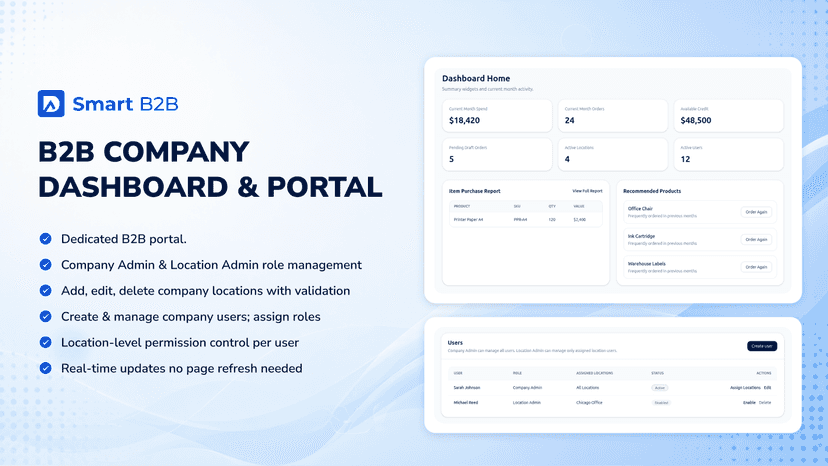 B2B Company Dashboard & Portal