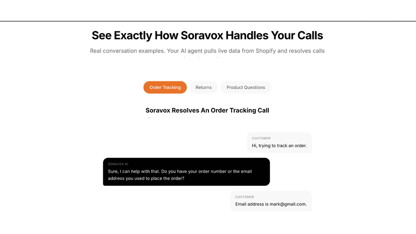 Soravox - AI Voice Agents with intelligent conversation handling