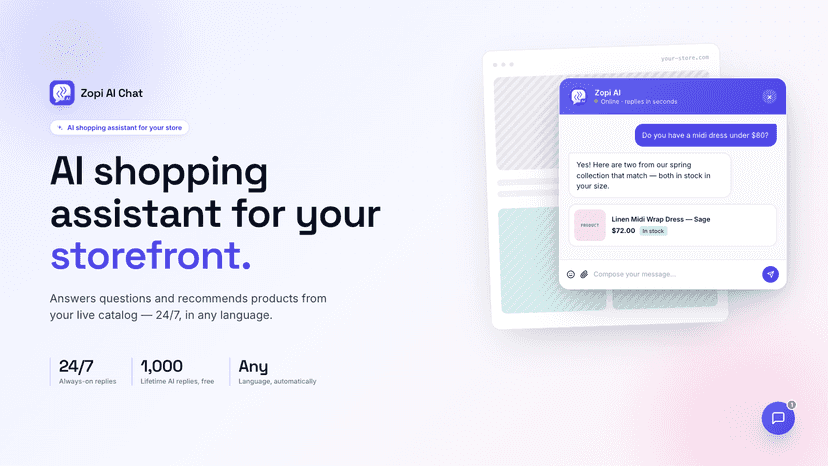 AI shopping assistant for your storefront