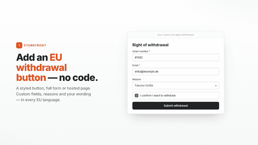 EU Withdrawal Button & Form