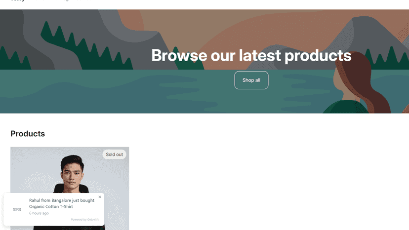 getvelify - live notification on the storefront