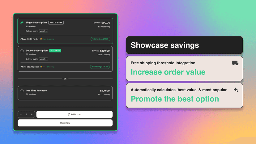 Widget showcase Free Quench Subscriptions Widget