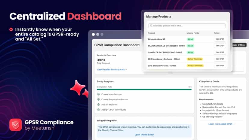 Manage EU GPSR Compliance of Shopify Products
