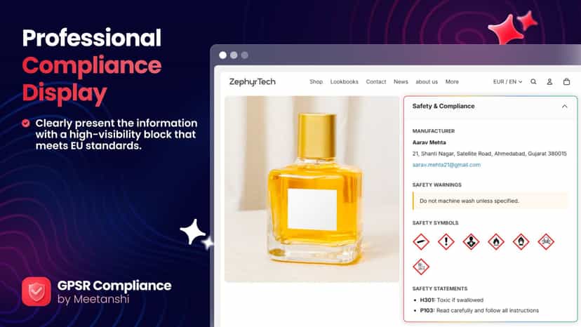 Display EU GPSR Compliance Information