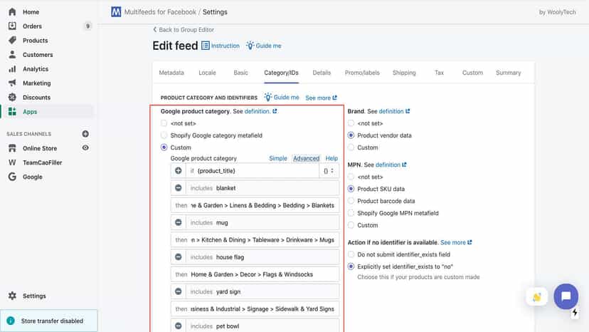 Powerful rule based settings