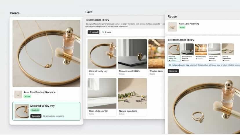Generate a result, save the look that works, and reuse as scene.